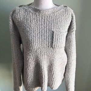Barefoot Dreams Cozy Women's Crew Neck Sweater in Light Gray